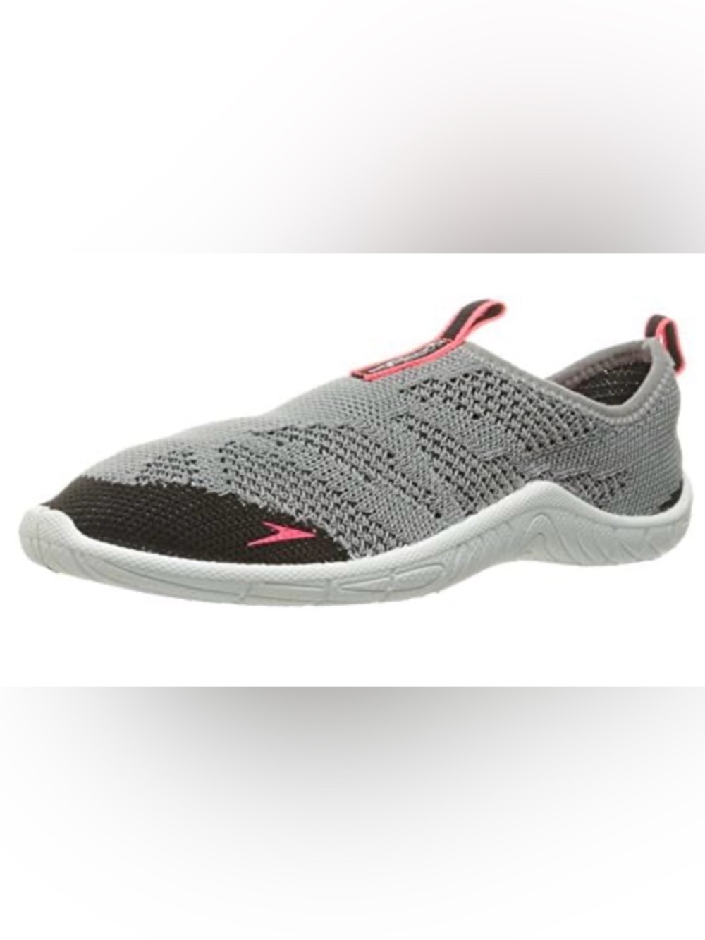 Speedo Womens Surf Knit Athletic Water Shoe Grey/Neon Orange Size 7 GUC